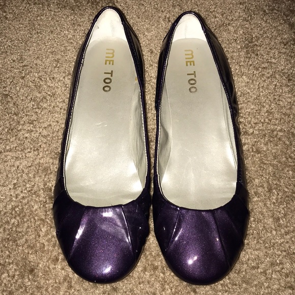 dark purple flat shoes